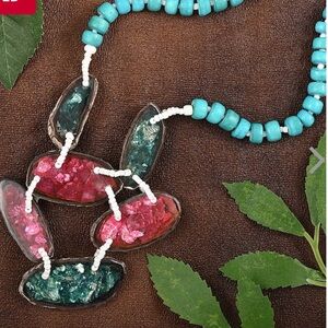 Turquoise, Shell and Resin Necklace